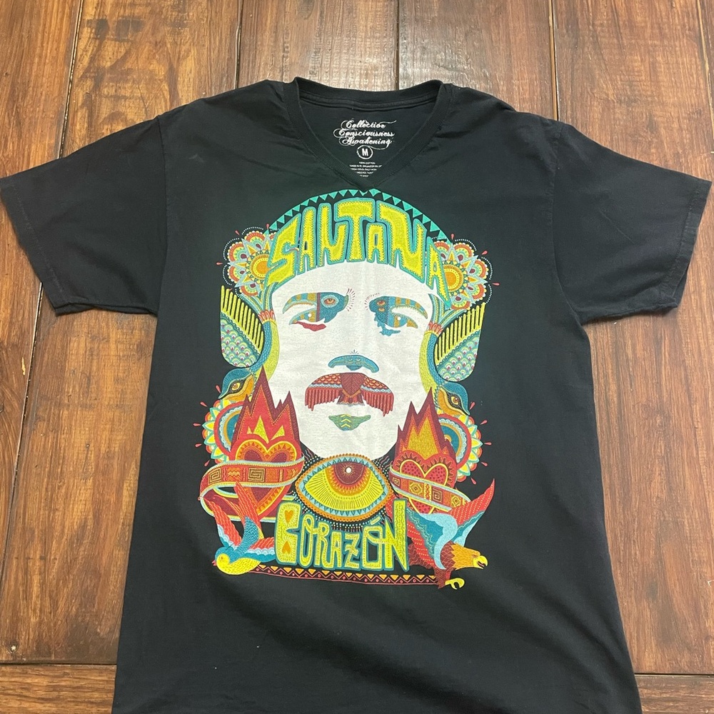 Santana Black Graphic T-Shirt